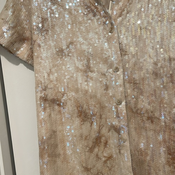 Anthropologie pilcro sequin shirt dress small nwt - Picture 3 of 5